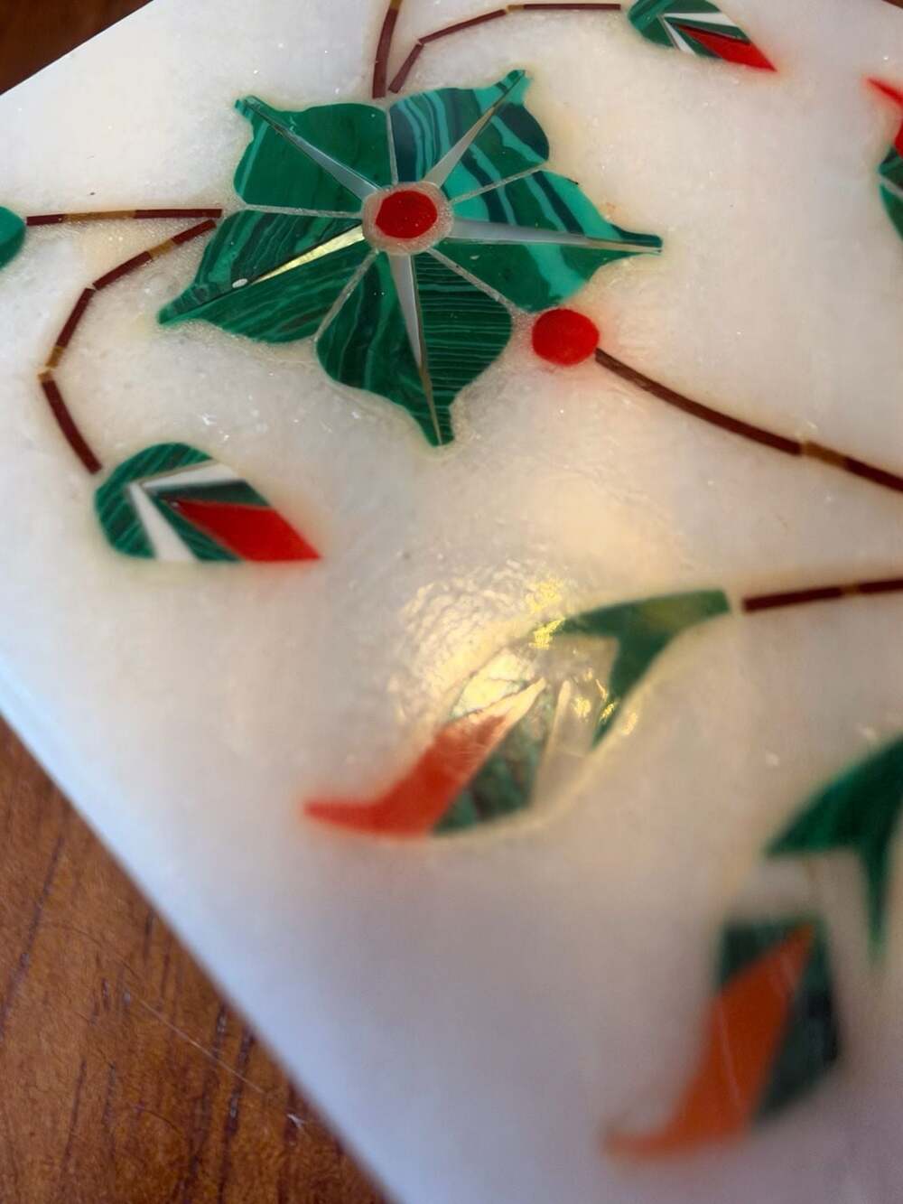 Handmade Marble Inlay Trinket Box - Picture 4 of 6